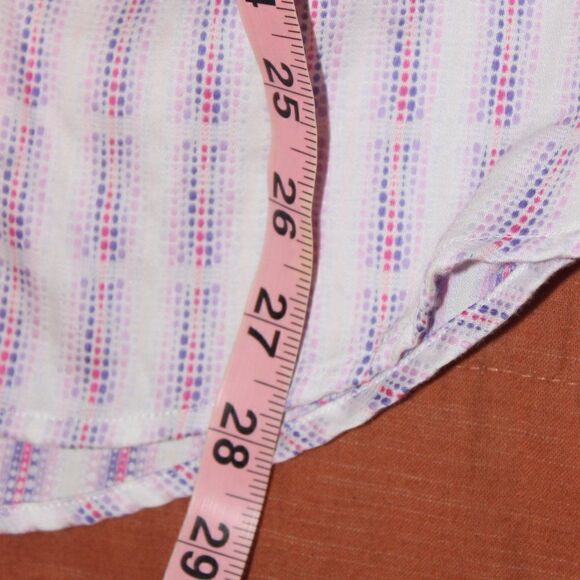 Bugatchi Pink & White Shaped Fit Button Down Collared Dress Shirts Men Size M - Picture 9 of 12